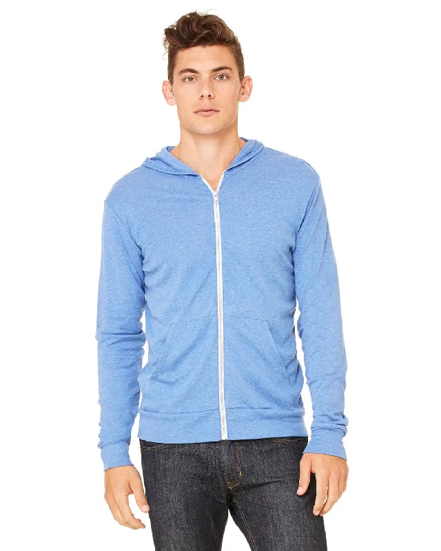 Weekend Bargains to Savor Bella+Canvas Unisex Triblend Full-Zip Lightweight Hoodie | Blue Triblend Weekend Bargains to Savor Bella+Canvas Unisex Triblend Full-Zip Lightweight Hoodie | Blue Triblend