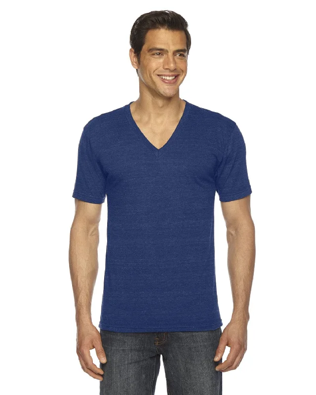 YEAR-End Sale American Apparel Unisex Triblend Short Sleeve V-Neck | Tri Indigo