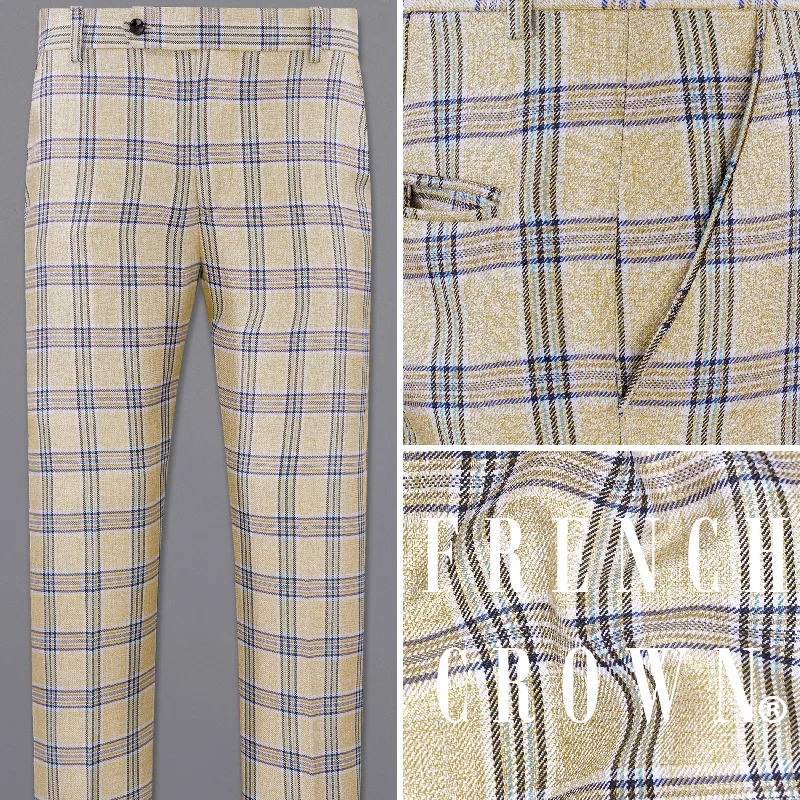 Hurry Up Coriander Light Brown with Rhino Blue Plaid Pant