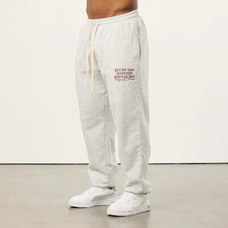 Final Clearance Vanquish Bodybuilding Oat Marl Oversized Sweatpants