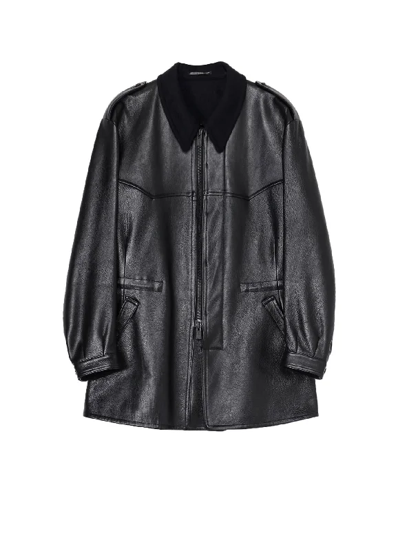 Savings Galore BUFFALO LEATHER FASTENER BLOUSON