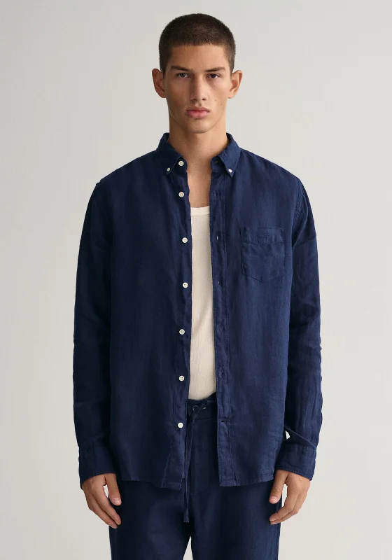 Weekend Specials to Relish Gant Garment Dyed Linen Shirt, Marine