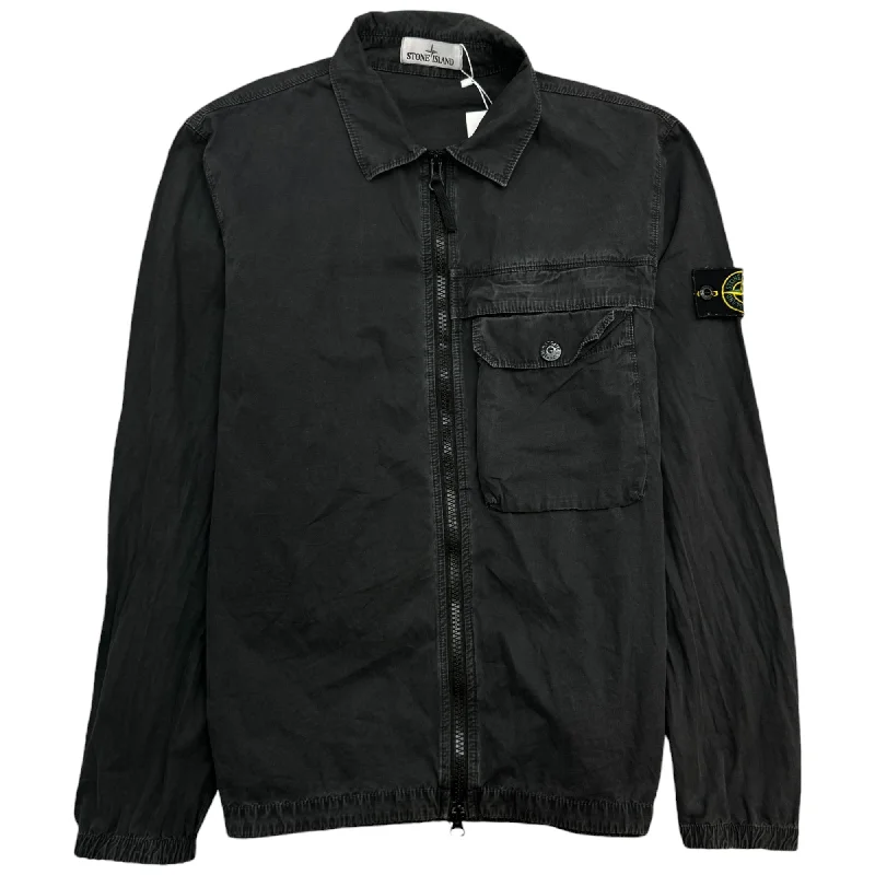 Bargain Blast Men's Applique Logo OverShirt Black Size L