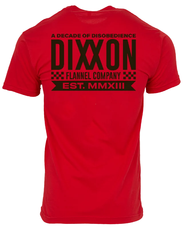 Deal Dash Black Decade of Disobedience T-Shirt - Red