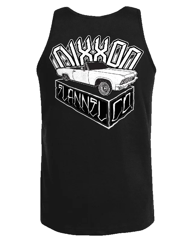 While Supplies Last White Block Tank - Black