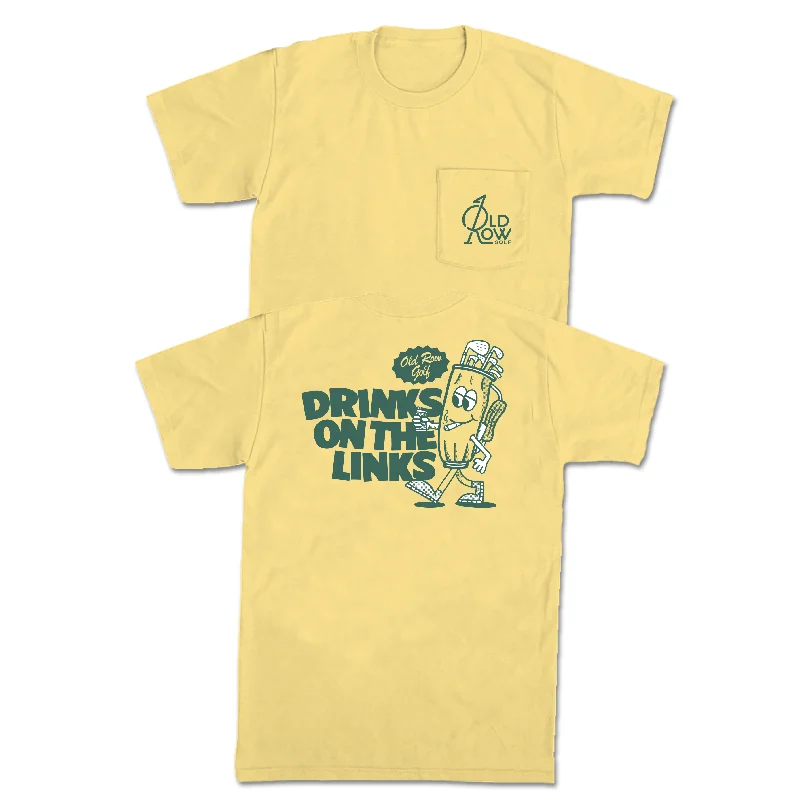 Major Deal Drinks On The Links Golf Bag Pocket Tee