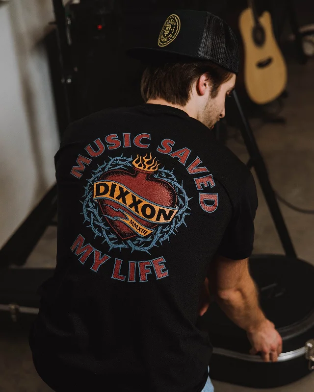 Hot Deal Music Saved My Life T-Shirt - Black
