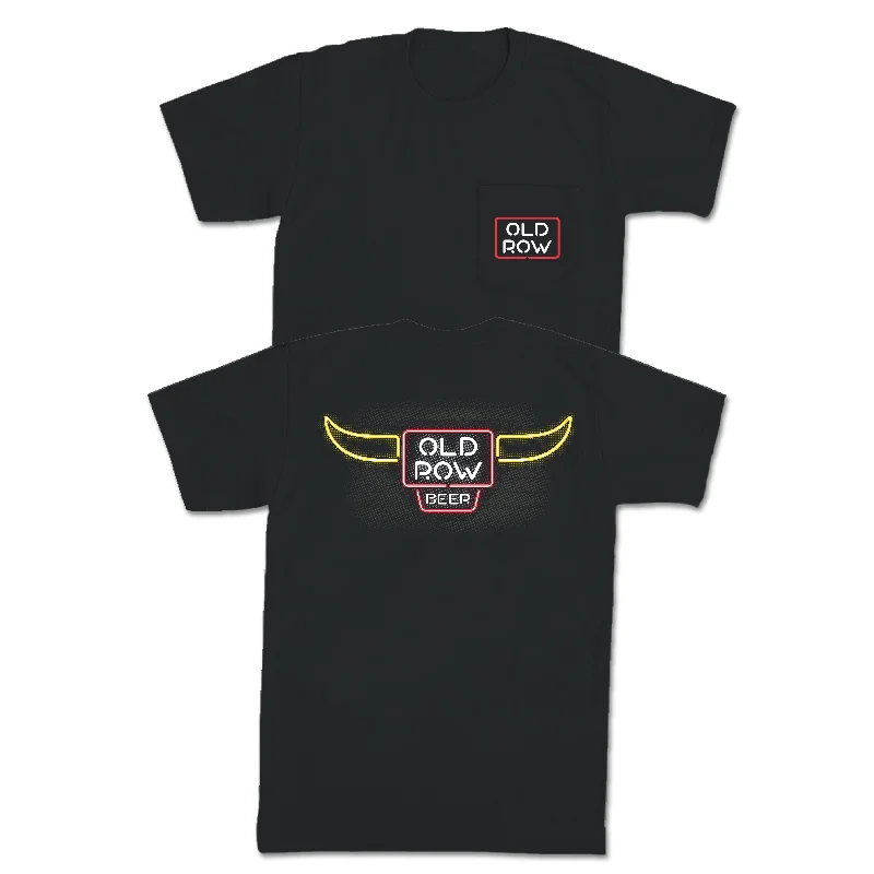 Special Buy Old Row Beer Neon Bull Pocket Tee