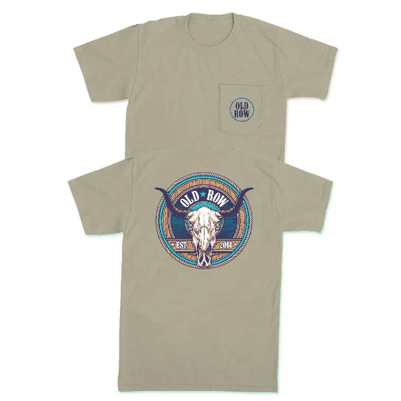 Discount Deals Old Row Outdoors Cow Skull Pocket Tee