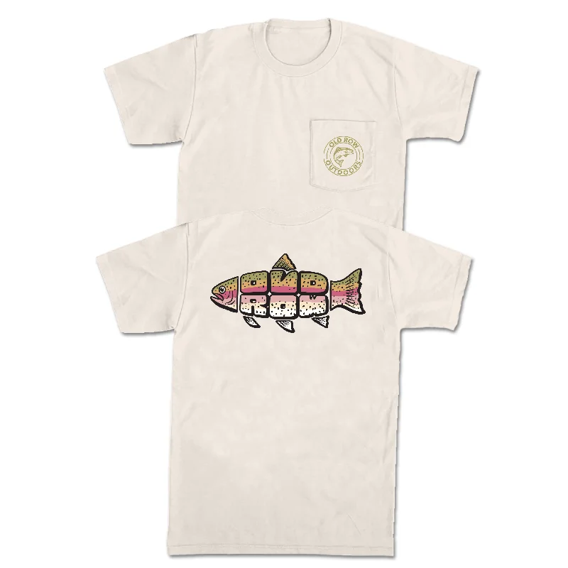 Unmissable Offer Old Row Outdoors Trout Text Pocket Tee