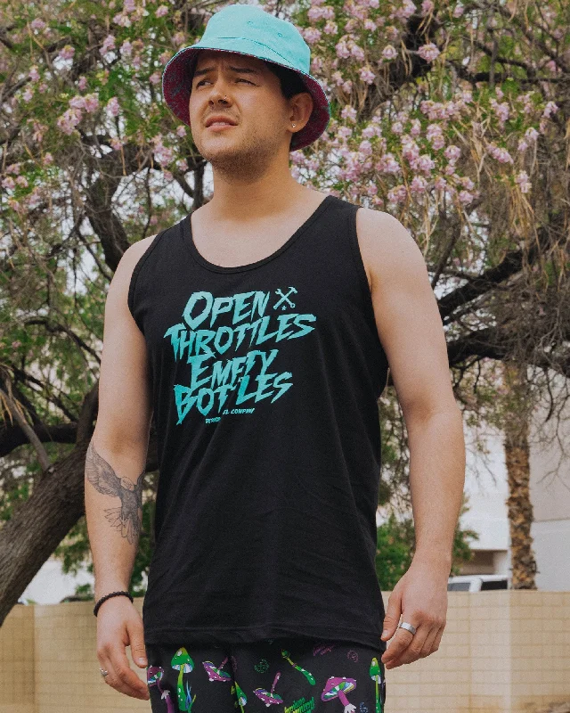 Quick Deals Open Throttles Tank - Black & Tiffany