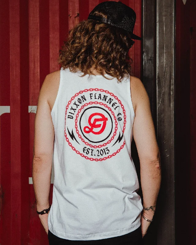 Closeout Red/Black Linked Tank - White
