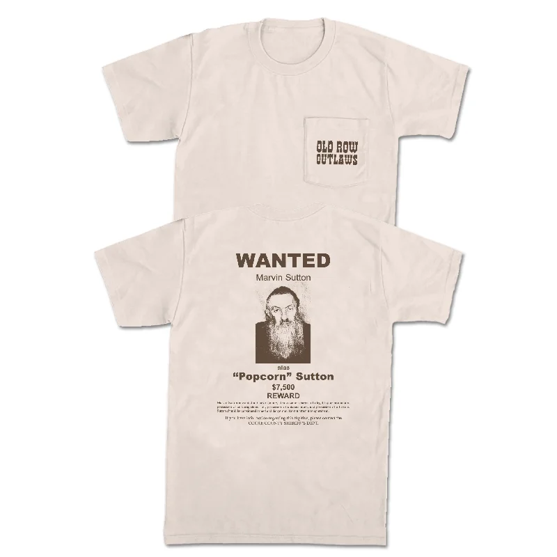 Can't Be Beat Popcorn Sutton Wanted Pocket Tee