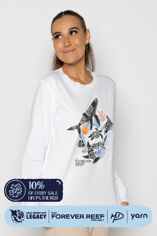 Super Discount Protect Our Coral To Save Our Reef White Cotton Crew Neck Women's Long Sleeve T-Shirt