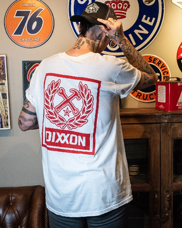 Weekend Deals That Excite Red Box Crest T-Shirt - White