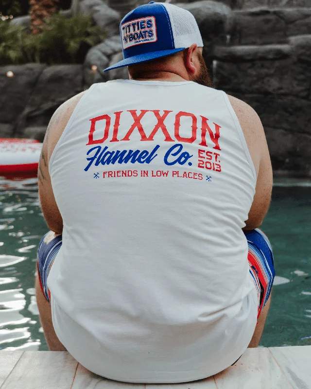 Mega Deal Red, White, & Blue Friends in Low Places Tank - White