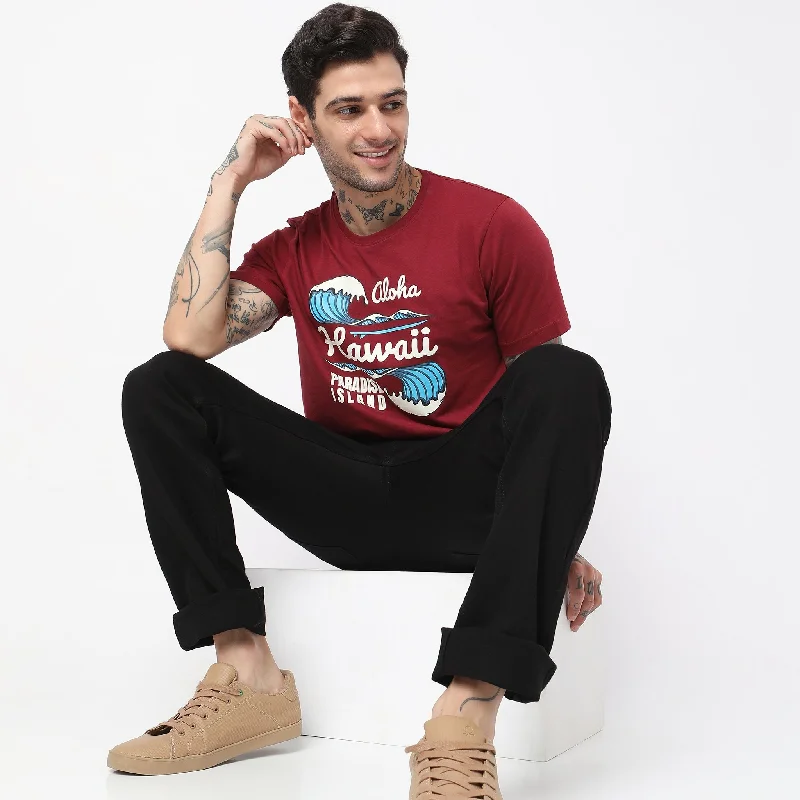 Weekend Discounts to Indulge In Regular Fit Graphic T-Shirt