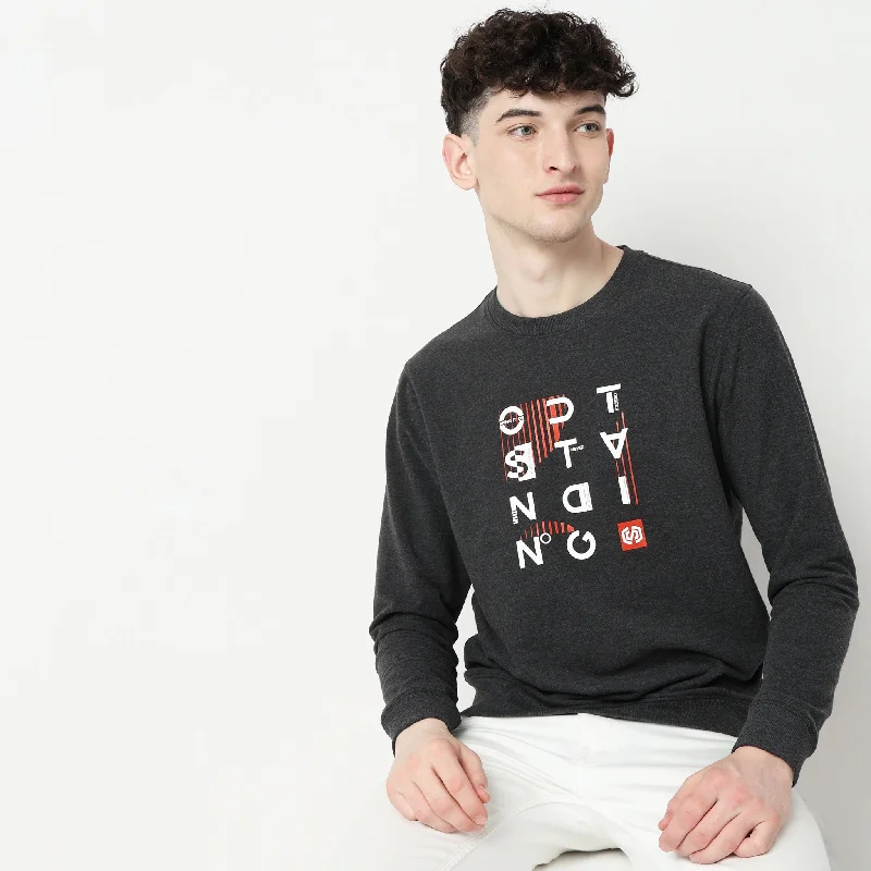 Deal Zone Regular Fit Solid Sweat Tee