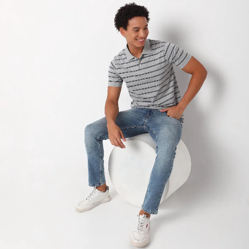 YEAR-End Clearance Madison Polo™ - Comfort Blend - Regular Fit Striped Polo T-Shirt