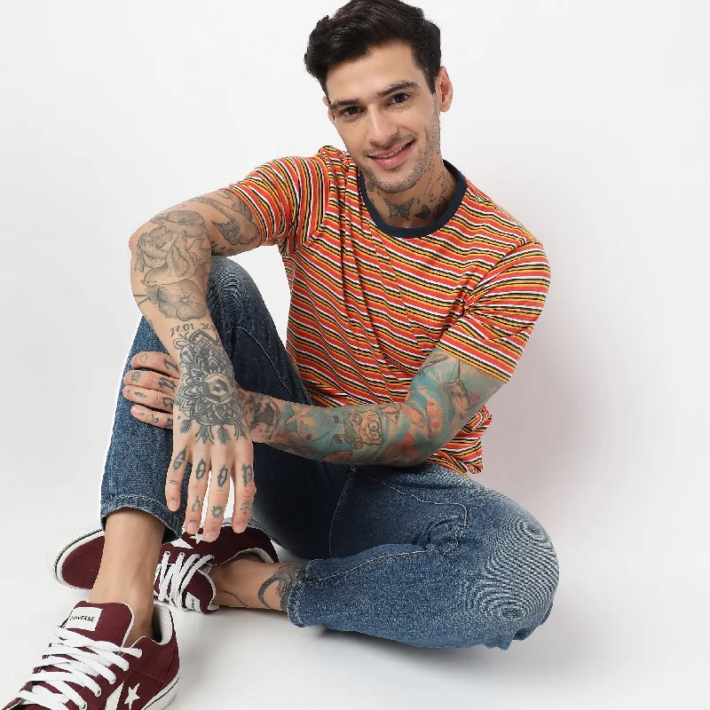 Weekend Price Cuts Galore Regular Fit Striped T-Shirt