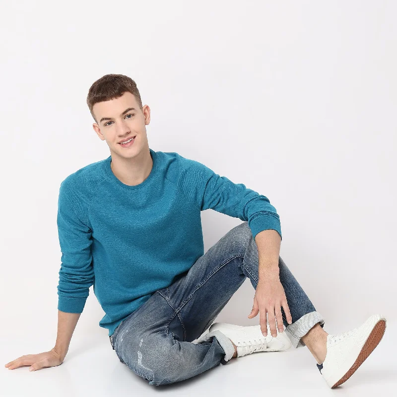 Time-Sensitive Regular Fit Structured Sweat Tee