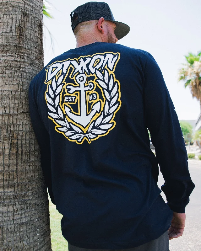 Last Chance Salty Crest Long Sleeve T-Shirt - Navy
