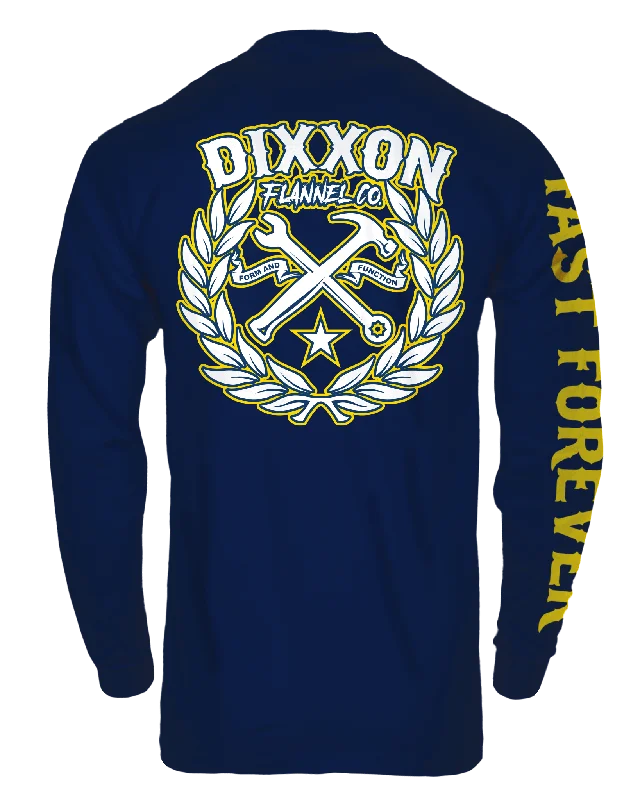 Daily Special Sketchy Crest Long Sleeve T-Shirt - Navy