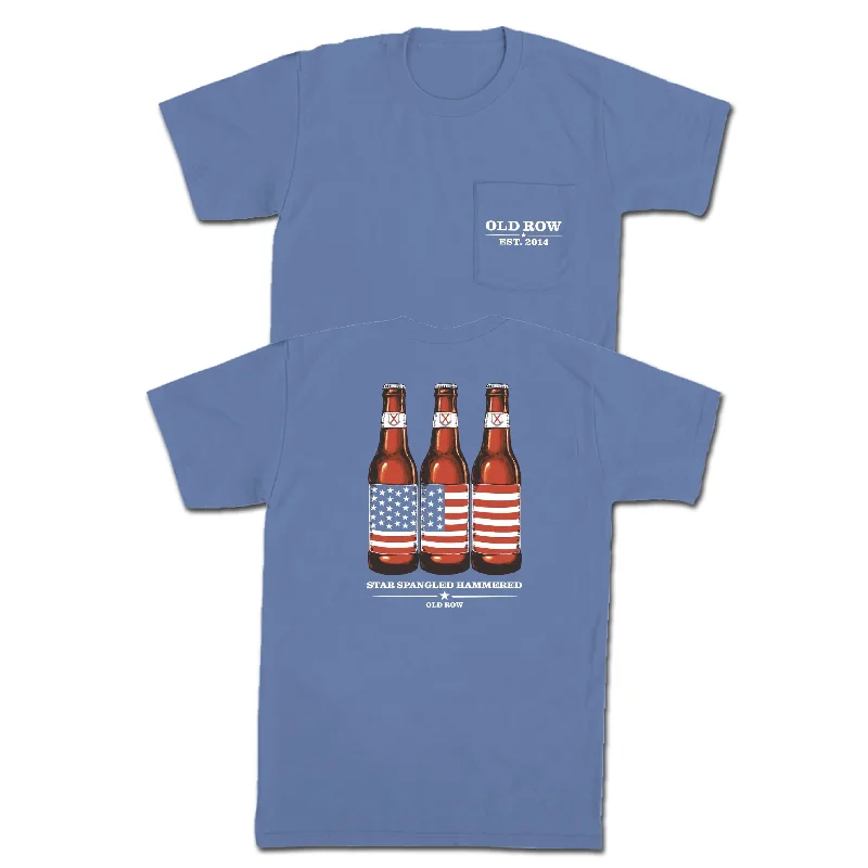 Price Drop Star Spangled Hammered Pocket Tee