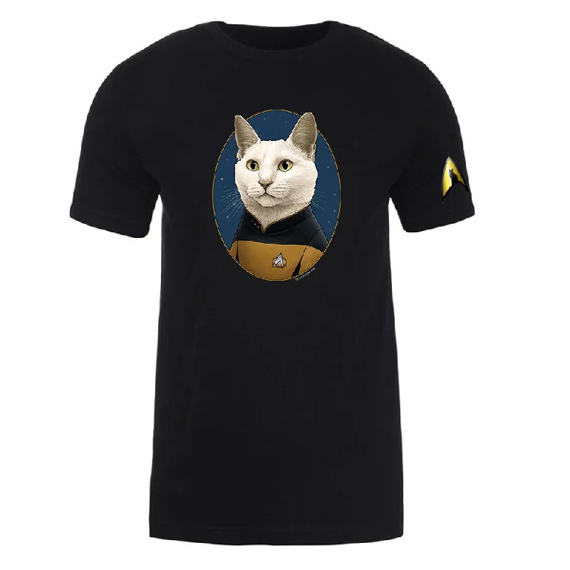 One-DAY Sale Star Trek: The Next Generation Data Cat Portrait Adult Short Sleeve T-Shirt One-DAY Sale Star Trek: The Next Generation Data Cat Portrait Adult Short Sleeve T-Shirt