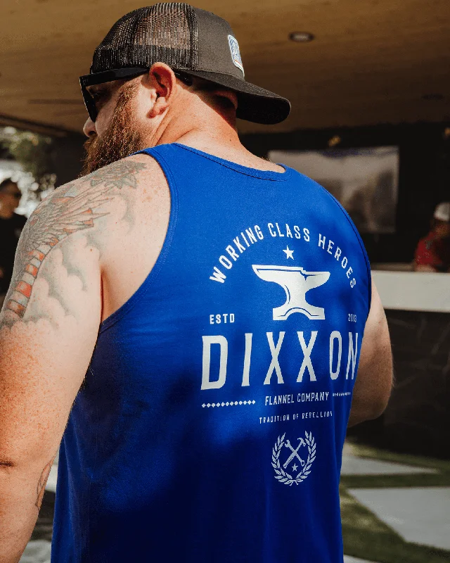 Daily Deals White Tradition Badge Tank - Royal Blue