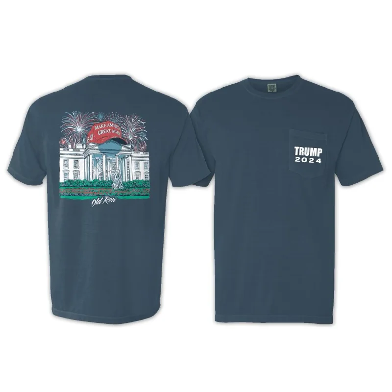 Weekend Extravaganza: Shop Now Trump 2024 White House Pocket Tee