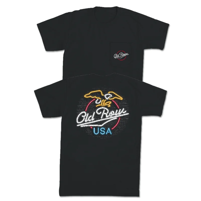 Closeout Sale USA Eagle Neon Pocket Tee