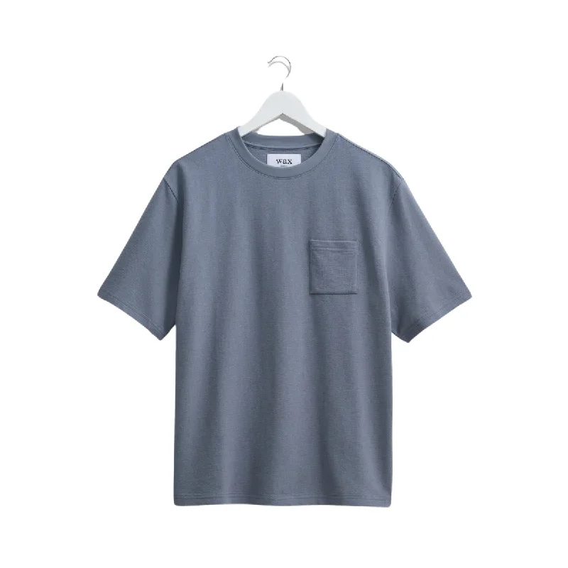 Quick Deals Dean T-Shirt Textured Blue With Pocket