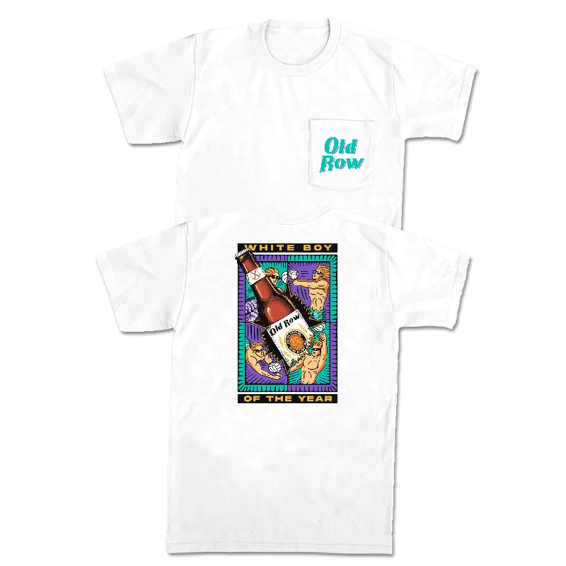 Massive Deals White Boy Of The Year Volleyball Pocket Tee