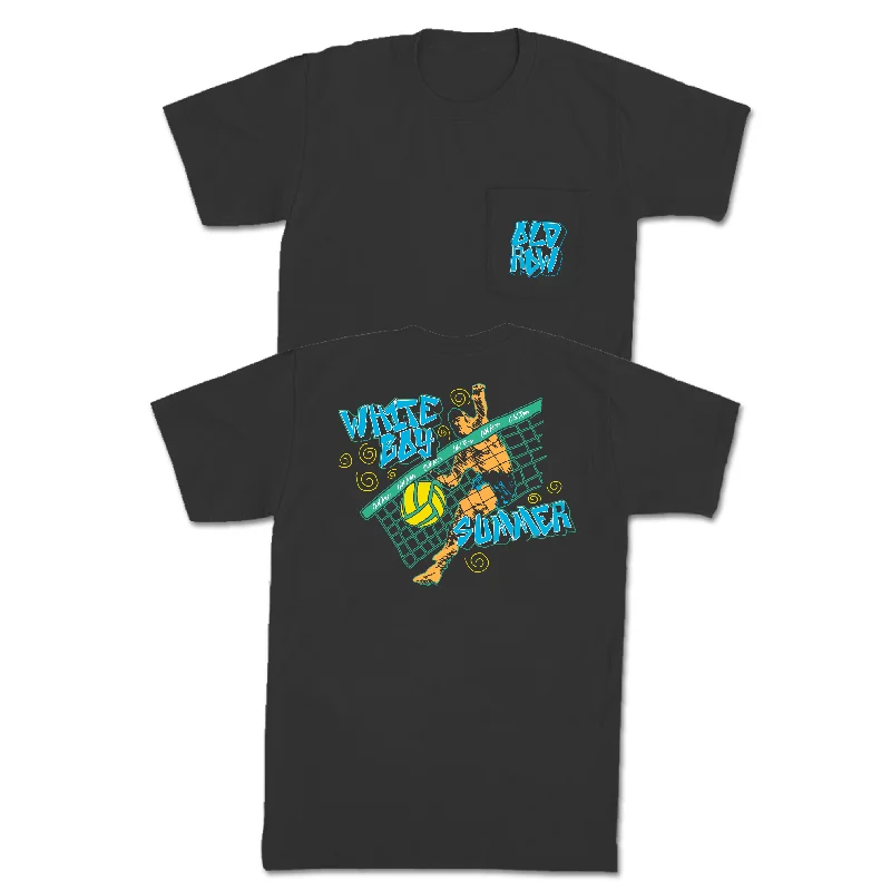 Year-End Sale White Boy Summer Volleyball Pocket Tee