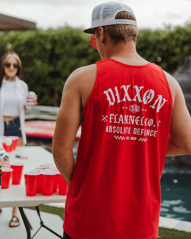 Deal Frenzy White Cruz Tank - Red